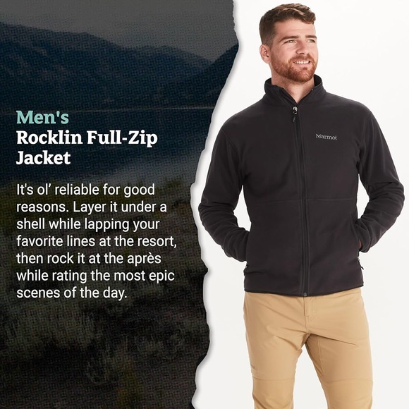 NWT Men's MARMOT Rocklin Black Full-Zip Jacket Size XXL - Picture 5 of 13